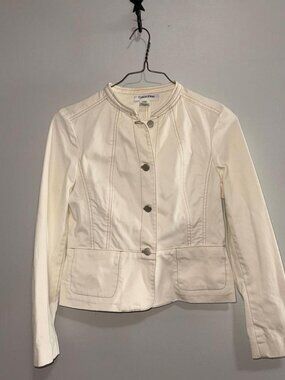 Calvin Klein White Denim Jacket M 80s 90s Halloween Costume
